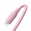 Tellur silikoninen USB–Lightning-kaapeli, 3 A, 1 m, vaaleanpunainen
