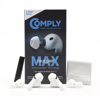 Comply MAX korvatulpat Apple AirPods Pro 3 -kuulokkeille, valkoiset, koko L