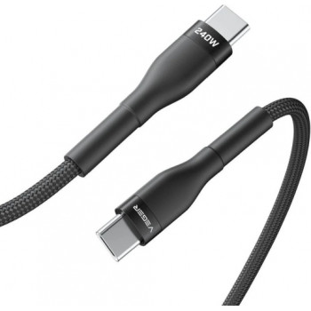 Veger CC03 USB-C–USB-C-kaapeli, PD 48 V 5 A 240 W, 1,5 m, musta