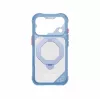 Skinarma Saturn Skin000483 -suojakuori MagSafe ja RotatingKick Stand iPhone 18 Pro / 17 Pro -puhelimelle, sininen