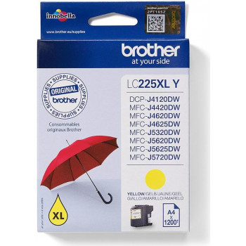 Brother LC-225XLY mustekasetti, keltainen, 10 ml, suuri kapasiteetti