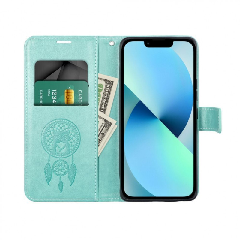 OEM läppäkotelo Mezzo Book Samsung S20 FE / S20 FE 5G, unisiepparikuvio, vihreä
