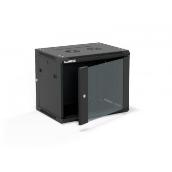 Alantec SW-9U-600-450-01-CF seinälle asennettava palvelinkaappi 19 tuumaa 9U, 600x450, musta, itse koottava (Flat Pack)