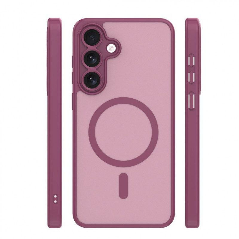 iLike Mag Matt -suojakuori puhelimille Samsung Galaxy A16 4G / A16 5G / A17 4G / A17 5G suurella kameran aukolla, viininpunainen