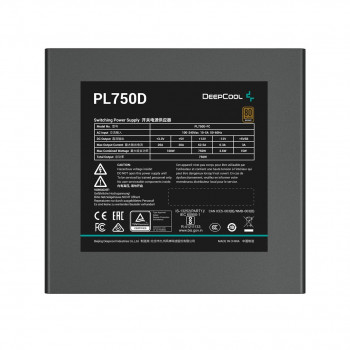 DeepCool PL750D R-PL750D-FC0B-EU virtalähde, 750 W, 20+4-pinninen ATX, musta