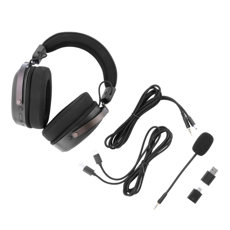 Redragon FURY WRS H831 langaton korvia ympäröivä pelikuulokemikrofoni, musta