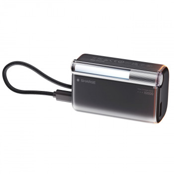 SHARGE Flow 3 varavirtapankki, 10 000 mAh, 45 W PD, USB-C-kaapeli, musta
