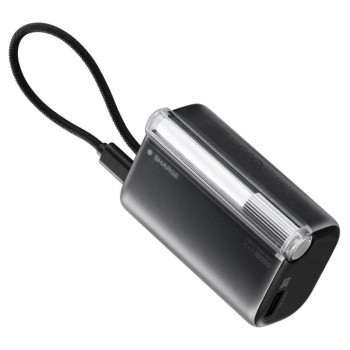 SHARGE Flow 3 varavirtapankki, 10 000 mAh, 45 W PD, USB-C-kaapeli, musta