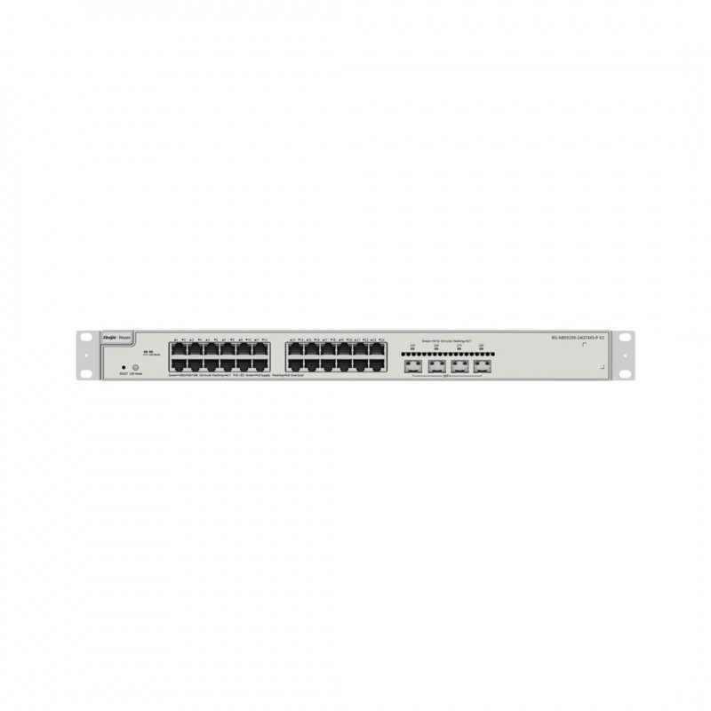 Reyee RG-NBS5200-24GT4XS-P-V2 hallittava PoE-kytkin, 24 porttia + 4x SFP+