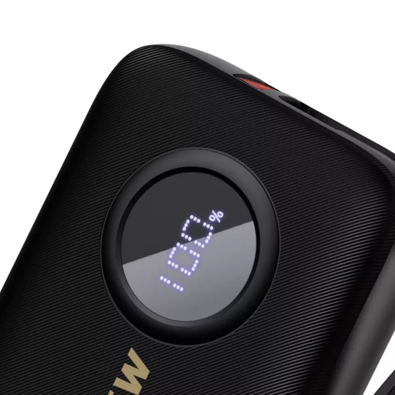 Dudao DDA344 varavirtalähde 10 000 mAh, PD 22,5 W, sisäänrakennetulla kaapelilla, musta