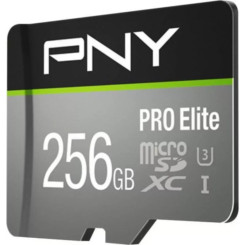 PNY PRO Elite P-SDU256V31100PRO-GE microSDXC-muistikortti, 256 GB, UHS-I U3, A1, V30, SD-sovittimella