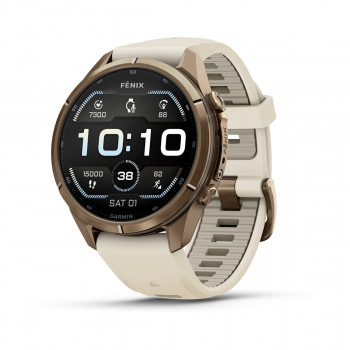 Garmin Fenix 9 Pro 010-04335-26 älykello, 43 mm, Autumn Gold -titaani, kermanvärinen/ranskanharmaa silikoniranneke