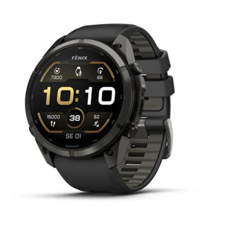 Garmin Fenix 9 Pro 010-04337-16 älykello, 51 mm, Carbon Gray DLC -titaani, musta/Pebble Grey -silikoniranneke