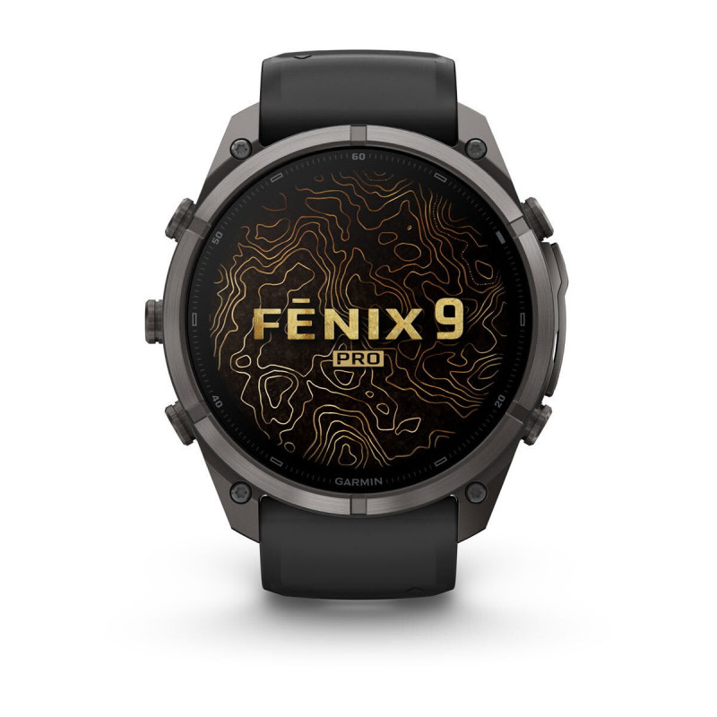 Garmin Fenix 9 Pro 010-04337-16 älykello, 51 mm, Carbon Gray DLC -titaani, musta/Pebble Grey -silikoniranneke
