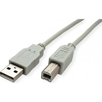 Secomp STANDARD USB 2.0 -kaapeli, tyyppi A-B, beige, 3 m