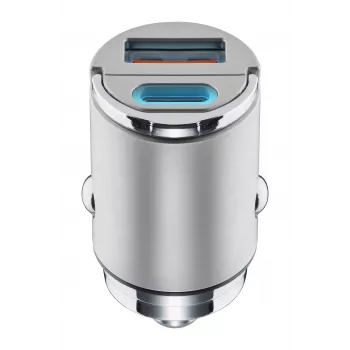 Cellularline Micron 30 W autolaturi, moniporttinen USB-C/USB-A
