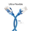 ACT FC2602 erittäin joustava CAT6A S/FTP kytkentäkaapeli, 2 m, TPE, RJ45, takertumaton, sininen