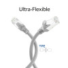 ACT FC2001 CAT6A S/FTP erittäin joustava kytkentäkaapeli, 1 m, TPE, takertumattomat RJ45, harmaa
