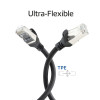 ACT FC2901 S/FTP CAT6A erittäin joustava kytkentäkaapeli, TPE, takertumista estävät RJ45-liittimet, 1 m, musta