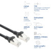 ACT FC2915 S/FTP CAT6A erittäin joustava kytkentäkaapeli, TPE, takertumista estävät RJ45-liittimet, 15 m, musta