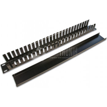 Wirewin KRP 1U BL 19" kaapelinohjauspaneeli kannella, musta RAL9005