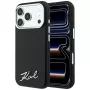 Karl Lagerfeld Saffiano Small Script Metal Logo MagSafe älypuhelimen kuori iPhone 18 Pro / 17 Pro -puhelimelle, musta