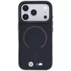 BMW BMW001265 M Kevlar Red Print Ring Metal Logo MagSafe-kotelo iPhone 18 Pro / 17 Pro -puhelimille, musta