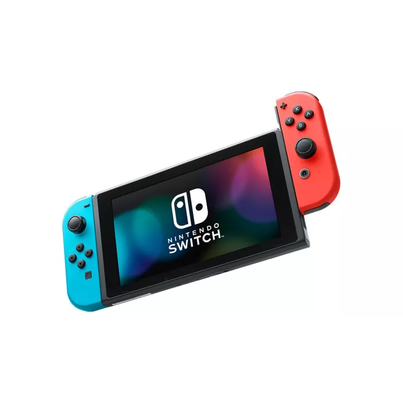 Nintendo Switch (uusi päivitetty malli) kannettava pelikonsoli, musta / sininen / punainen, 15,8 cm (6,2 tuumaa), 32 GB, Wi-Fi