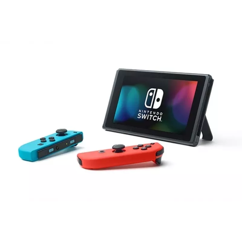 Nintendo Switch (uusi päivitetty malli) kannettava pelikonsoli, musta / sininen / punainen, 15,8 cm (6,2 tuumaa), 32 GB, Wi-Fi