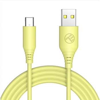Tellur TLL155400 silikoninen USB–Type-C-kaapeli, 3A, 1 m, keltainen