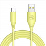 Tellur TLL155400 silikoninen USB–Type-C-kaapeli, 3A, 1 m, keltainen