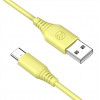 Tellur TLL155400 silikoninen USB–Type-C-kaapeli, 3A, 1 m, keltainen