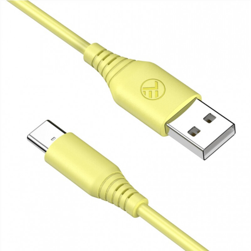 Tellur TLL155400 silikoninen USB–Type-C-kaapeli, 3A, 1 m, keltainen