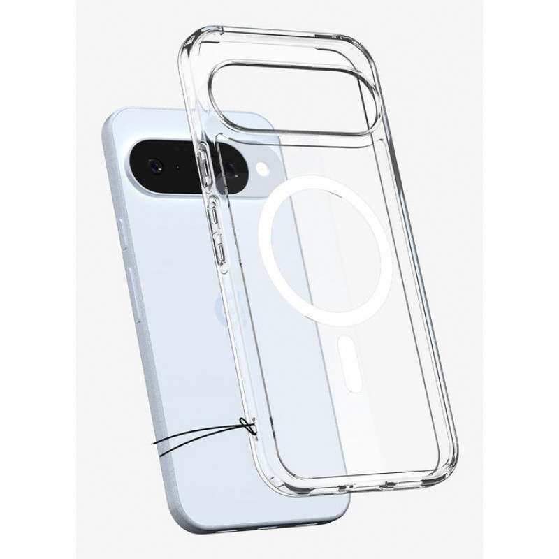 Spigen Ultra Hybrid MagSafe -suojakuori Google Pixel 10 Pro / Pixel 10, läpinäkyvä valkoinen