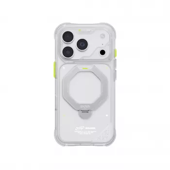 Skinarma Saturn MagSafe -suojakuori kääntyvällä tuella iPhone 18 Pro / 17 Pro, huurre