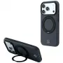 Mercedes Mer008869 Leather with Ring Stand MagSafe-suojakuori iPhone 18 Pro / 17 Pro -puhelimelle, antrasiitti