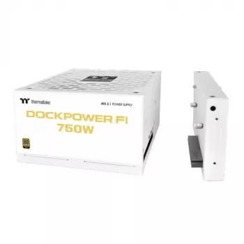 Thermaltake Dockpower FI 750W tietokoneen virtalähde, 80 PLUS Gold, modulaarinen, valkoinen