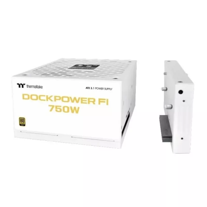 Thermaltake Dockpower FI 750W tietokoneen virtalähde, 80 PLUS Gold, modulaarinen, valkoinen
