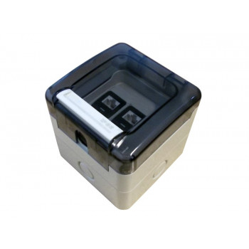 Alantec OS002IP tiivis liitäntärasia, 2 x RJ45, IP66, pinta-asennus, varustamaton
