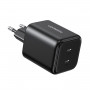 Ugreen X526 laturi 45 W, 2 x USB-C, GaN, musta