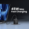 Ugreen X526 laturi 45 W, 2 x USB-C, GaN, musta
