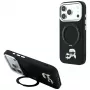 Karl Lagerfeld Ring Stand 360 Karl & Choupette Heads Pin -suojakuori MagSafe-tuella, iPhone 18 Pro / 17 Pro, musta