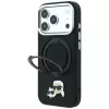 Karl Lagerfeld Ring Stand 360 Karl & Choupette Heads Pin -suojakuori MagSafe-tuella, iPhone 18 Pro / 17 Pro, musta