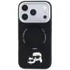 Karl Lagerfeld Ring Stand 360 Karl & Choupette Heads Pin -suojakuori MagSafe-tuella, iPhone 18 Pro / 17 Pro, musta