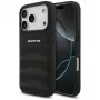 Mercedes AMG Leather Debossed Lines Logo -suojakuori iPhone 18 Pro / 17 Pro, musta