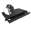 Alantec FOP-1U-12SCD-C-P teleskooppinen kuituoptinen kytkentäpaneeli, 12x SC duplex / 12x LC quad, 19", 1U