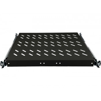 Alantec SA-PW-19-1U-370-4-C 19″ 1U ulosvedettävä palvelinkaapin hylly, syvyys 370 mm, 4 kiinnityspistettä, musta