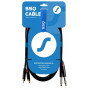 SSQ RCAJM2 SS-1428 äänikaapeli, 2x RCA – 2x 6,3 mm mono-jakkiliitin, 2 m, musta
