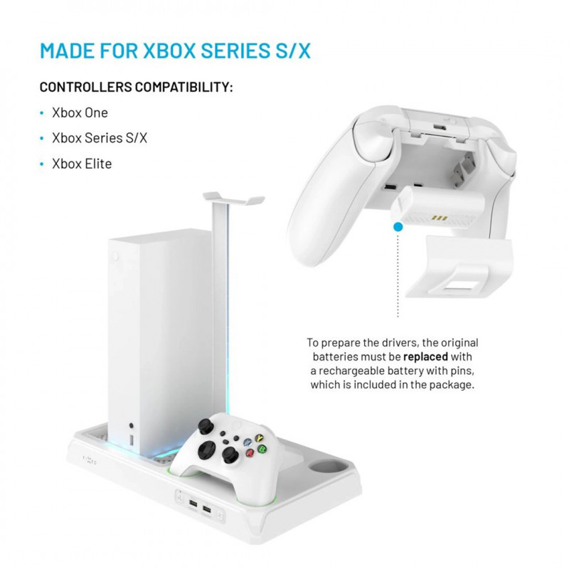 Fixed FIXXB-MCS-WH monitoimiasema Xbox Series X/S -konsoleille, valkoinen
