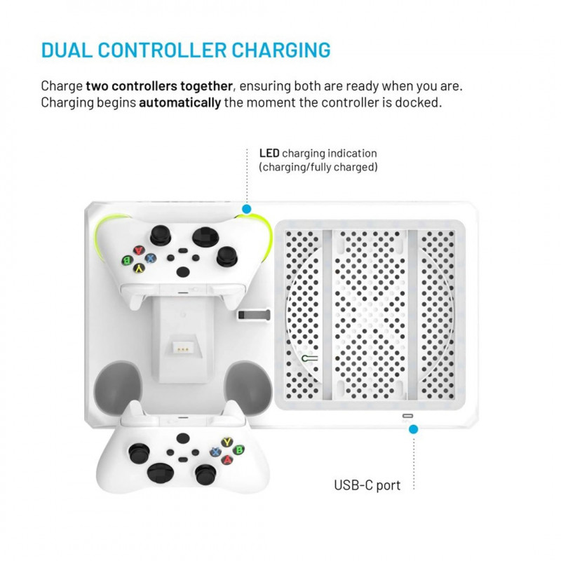 Fixed FIXXB-MCS-WH monitoimiasema Xbox Series X/S -konsoleille, valkoinen
